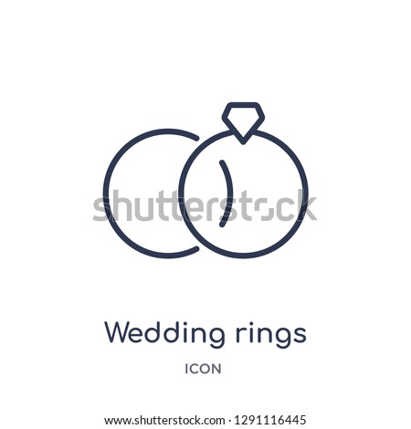 Linear wedding rings icon from Birthday party outline collection. Thin line wedding rings vector isolated on white background. wedding rings trendy illustration