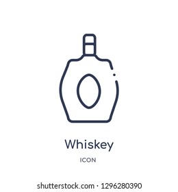 Linear whiskey icon from Desert outline collection. Thin line whiskey icon vector isolated on white background. whiskey trendy illustration