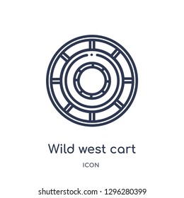 Linear wild west cart icon from Desert outline collection. Thin line wild west cart icon vector isolated on white background. wild west cart trendy illustration