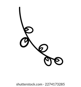 Linearer Weidenzweig im Doodle-Stil