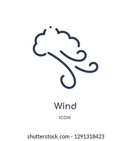 Linear wind icon from Autumn outline collection. Thin line wind vector isolated on white background.