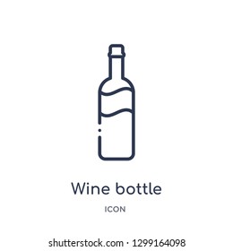 Linear wine bottle icon from Kitchen outline collection. Thin line wine bottle icon isolated on white background. wine bottle trendy illustration