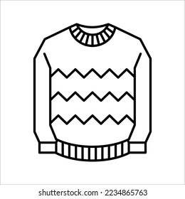 Linear winter sweater icon from Christmas outline collection. Thin line winter sweater icon. vector illustration isolated on white background.