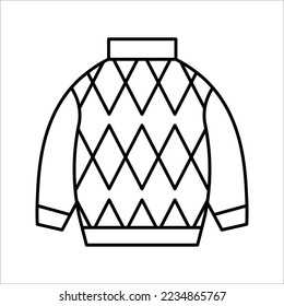 Icono de suéter de invierno lineal de la colección de esquema de Navidad. Icono de suéter de invierno de línea delgada. ilustración vectorial aislada en fondo blanco.