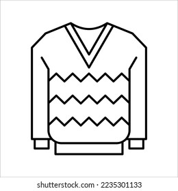 Linear winter sweater icon from Christmas outline collection. Thin line winter sweater icon. vector illustration isolated on white background.