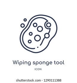 Linear wiping sponge tool icon from Cleaning outline collection. Thin line wiping sponge tool vector isolated on white background. wiping sponge tool trendy illustration