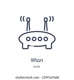 Linear wlan icon from Internet security and networking outline collection. Thin line wlan icon isolated on white background. wlan trendy illustration