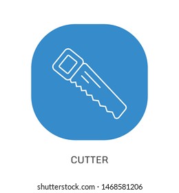 Linear wood saw icon from Construction outline collection