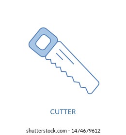 Linear wood saw icon from Construction outline collection