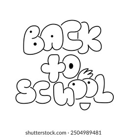 linear words back to school. icon for logo sticker website poster