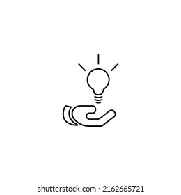 Linear work idea ethic icon isolated on white background