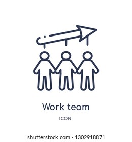 Linear work team icon from Job resume outline collection. Thin line work team icon isolated on white background. work team trendy illustration