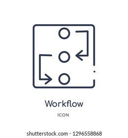 Linear workflow icon from Creative process outline collection. Thin line workflow icon vector isolated on white background. workflow trendy illustration
