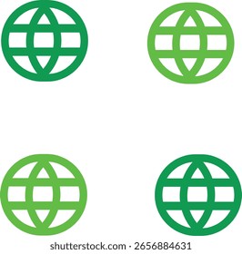 Linear world map outline in vector style with eps