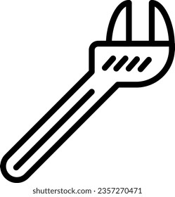 Linear wrench icon as an outline for your design