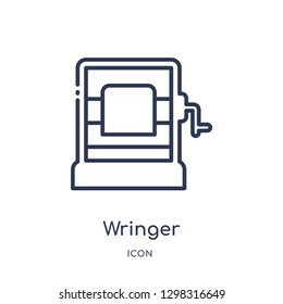 Linear wringer icon from Miscellaneous outline collection. Thin line wringer icon isolated on white background. wringer trendy illustration