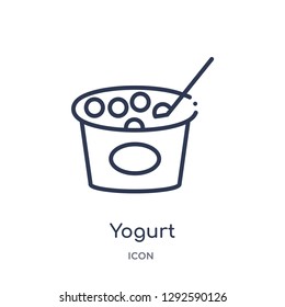 Linear yogurt icon from Fastfood outline collection. Thin line yogurt icon vector isolated on white background. yogurt trendy illustration
