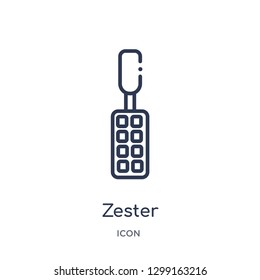 Linear zester icon from Kitchen outline collection. Thin line zester icon isolated on white background. zester trendy illustration