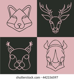 lineart animals color 2 line art logo