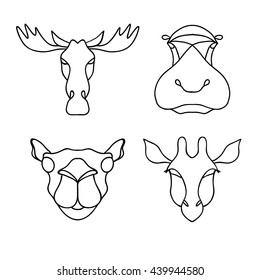 lineart animals icons vector line art logo