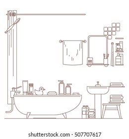 lineart bathroom