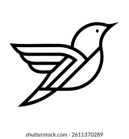 lineart bird logo black white