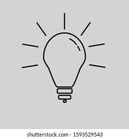 lineart bulp lamp vector design