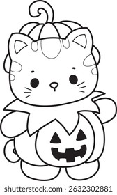 Lineart of a bunch of cute cat with various activities.
Outline of kawaii animal kitty for scrapbook and sticker.
outline of kitten wearing a pumpkin costume in Halloween
