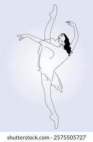 Lineart of a classic dancer or ballerina