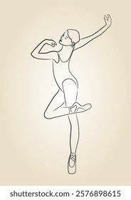 lineart of a classic dancer or ballerina 