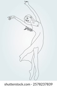 lineart of classic dancer or ballerina