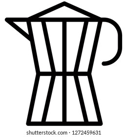 lineart coffee maker icon vector