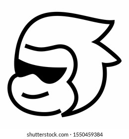 lineart cool monkey logo icon mascot