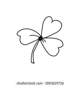 lineart floral isolated on white background. plant lineart illustration