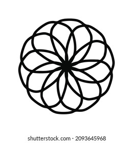 lineart floral isolated on white background. 