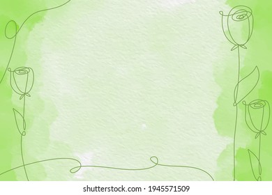 Lineart Flower in  Watercolor Background vector