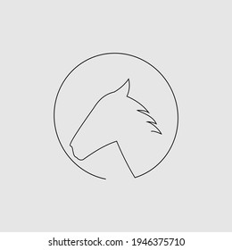 The lineart horse logo royalty free