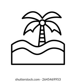 Lineart Icon beach for tourism agency