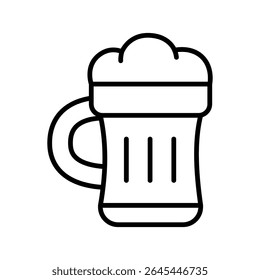Lineart Icon beer mug perfect for menu cafe and food branding