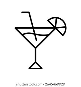 Lineart Icon cocktail for tourism agency