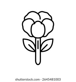 Lineart Icon cotton for farm and agriculture themes
