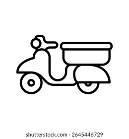 Lineart Icon delivery bike perfect for menu cafe and food branding