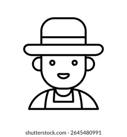 Lineart Icon farmer for farm and agriculture themes