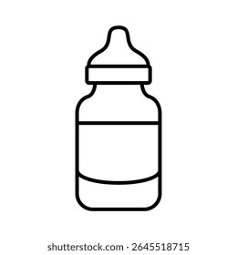Biberão de alimentação de ícone de Lineart para convites de cartões festivos e mídias sociais