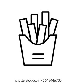Lineart Icon fries perfect for menu cafe and food branding