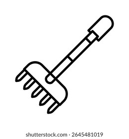 Lineart Icon garden fork for farm and agriculture themes