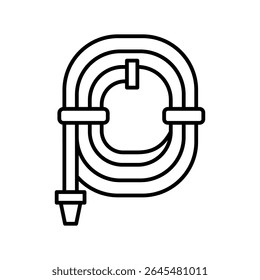 Lineart Icon garden hose for farm and agriculture themes