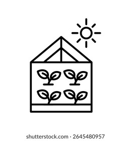 Lineart Icon greenhouse for farm and agriculture themes