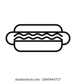 Lineart Icon hot dog perfect for menu cafe and food branding