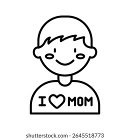 Lineart Icon i love mom for festive cards invitations and social media